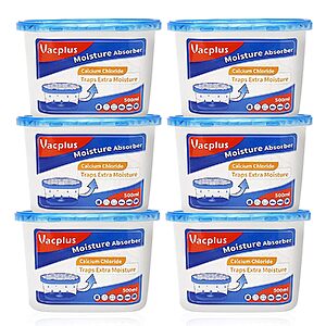 6-Pack 10.5-Oz Vacplus Moisture Absorber for Small Spaces (Fragrance Free) $9.89 & More w/ S&S + Free Shipping w/ Prime or on $35+