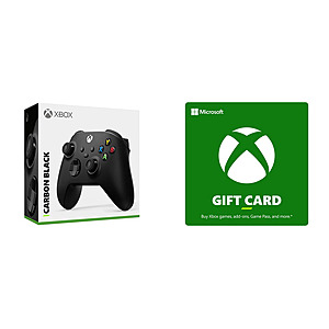 Xbox Microsoft Wireless Controller (Carbon Black) + $50 Microsoft Xbox Gift Card (Email Delivery) $79.99 via Newegg