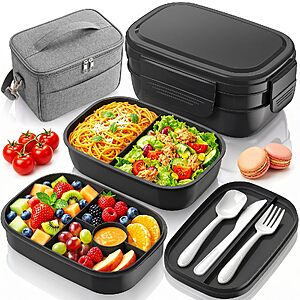 [Prime] HOMETALL 3-Tier Stackable Leak-Proof Bento Box w/ Insulated Lunch Bag (Various) from $9.59 + Free Shipping