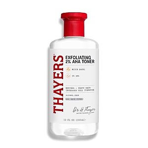 [NEW, SnS] $7.59 | 12-Fl Oz​ Thayers 2% AHA Exfoliating and Brightening Toner with Glycolic Acid at Amazon