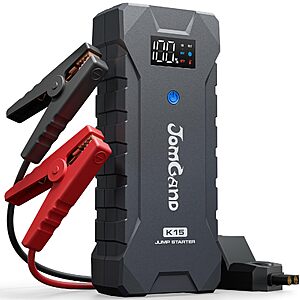 JOMGAND K15 2500A 12V Car Battery Jump Starter for 8.0L Gas & 6.0L Diesel $23.25