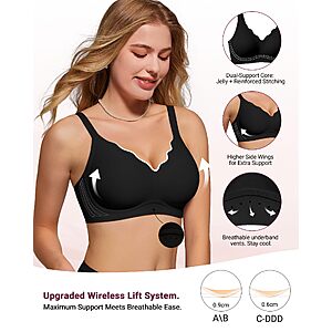 As Fairy Wireless Bras for Women Jelly Push Up Scalloped Bra $7.49