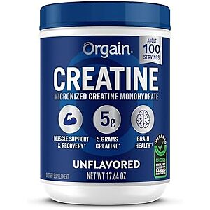 [SnS, AC] $11.12 | 17.64-Oz Orgain Creatine Monohydrate Micronized Powder (Unflavored) at Amazon