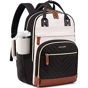 15.6"  LOVEVOOK Laptop Backpack w/ Tumbler Holder (Beige-Black-Brown) $14.99 + Free Shipping w/ Prime or on $35+