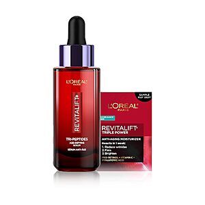 1-Oz L'Oreal Paris Revitalift Triple Power Anti-Aging Face Serum w/ Tri-Peptides, Hyaluronic Acid & Vitamin C $12.99 w/ S&S + Free Shipping w/ Prime or on $35+