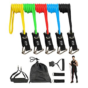 Fitvids Resistance 5 Bands Set 150lb (10-50lbs) $9.99 + Free S&H at Amazon