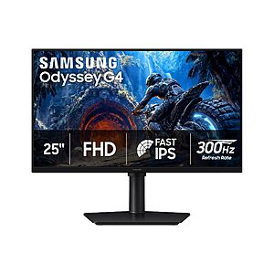 Samsung 25" Odyssey G4 (G40H) Series FHD 300Hz Gaming Monitor $189.99 + Free S&H at Amazon