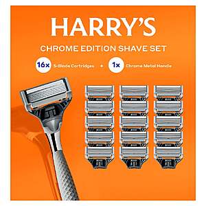 Harry's Chrome Edition Razor Set 16 Cartridges + 1 Handle $21.99 Free Shipping Costco.com