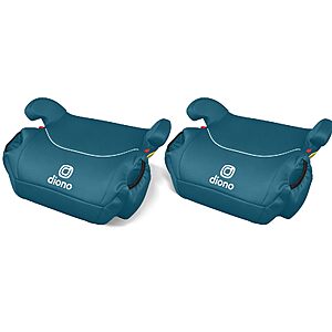 Diono Solana, No Latch, Pack of 2 Backless Booster Car Seats, Lightweight, Machine Washable Covers, Cup Holders, Blue Razz Ice $27.99