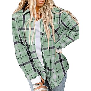 Amazon – Asiertiy Women's Buffalo Plaid Flannel Shirt - $12.99 w/ Code