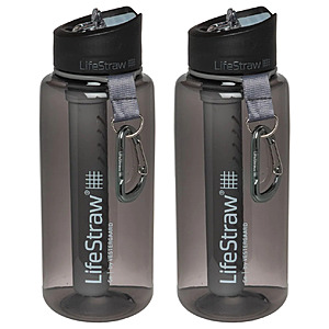 2-Pack 22-Oz Lifestraw Go Leakproof Water Filter Bottles w/ Straw Top (Gray) $29.99 + Free S/H
