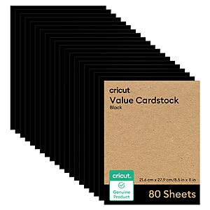 [AC]Cricut® Value Cardstock, Black - 8.5 in x 11 in (80 Sheets) $4 + Free S&H w/ Prime or $35+