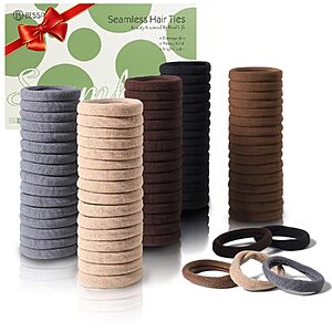 100-Piece Bessrung  No Damage Seamless Elastic Hair Ties (Various) $3.14 w/ S&S+ Free Shipping w/ Prime or on $35+