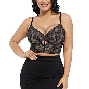 Amazon – Popilush Women's Lace Bustier Corset Crop Top - $19.99 w/ Code