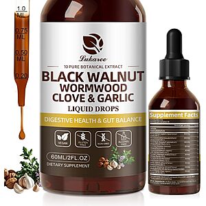 2-Oz Lukaree Wormwood Black Walnut & Clove Gut Cleanse Tincture $6.49 w/ S&S + Free Shipping w/ Prime or on $35+