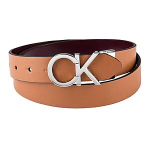 Calvin Klein Women's 2-in-1 Reversible CK Logo Belt for Dresses & Jeans $13.85