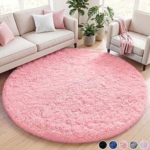 Nefoso 5ft x 5ft Round Area Rug, Soft Fluffy Circle Rug Shag Round Rugs $15.99