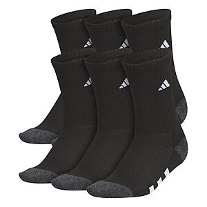 adidas Kids Athletic Cushioned Crew Socks 6 Pairs $11.93