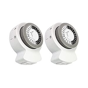 Woot - Clear Power 2-Pack Indoor Timer, 1 Polarized Outlet, 24 Hour Mechanical Timer - $9.99