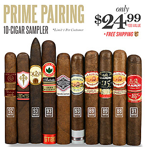 Prime Pairing 10-Cigar Sampler~$24.99 @ Cigar Page~Free Shipping!