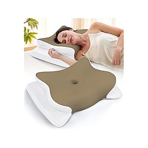 Ergonomic Ekift Cervical Memory Foam Neck Support Pillow (Khaki) $9.99 + Free Shipping w/ Prime or $6 Fee per Order