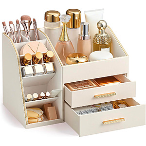 Amazon – Lolalet 3-Layer PU Leather Makeup Organizer w/ Drawers - $27.99 w/ Code
