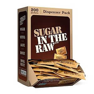 [SnS] $6.39 | Sugar In The Raw, Turbinado Cane Sugar Packets, 200 Ct at Amazon