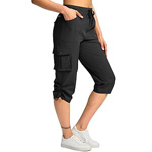 Pudolla Women's Cargo Capri Pants w/ 5 Pockets (various) $13 + Free Shipping w/ Prime or on $35+