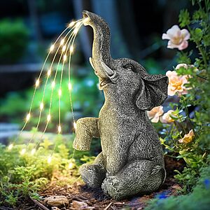 GIGALUMI Solar Elephant Garden Statue $11.99 AC