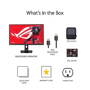 ASUS ROG XG27ACMES 27 Inch 1440p 255Hz Fast IPS G-SYNC HDR Gaming Monitor $229