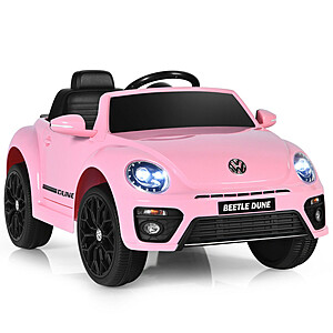 Costway Volkswagen Beetle Kids Electric Ride On Car with Remote Control (Pink or White) $109.99 + Free Shipping