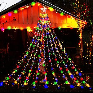 12.6' Aokudoni 350-LED Star Waterfall Christmas Lights w/ 8 Lighting Modes (Multicolor) $14.99 + Free Shipping w/ Prime or on $35+