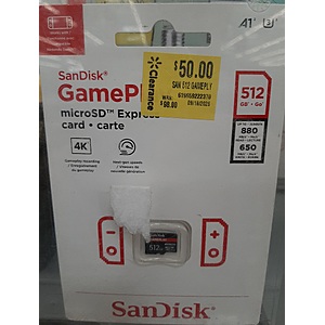 SanDisk 512gb Switch memory card - $50@Walmart (regularly $98) - IN STORE ONLY - YMMV