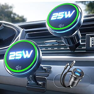 LISEN Qi2.2 25W MagSafe Car Mount Charger w/ Cooling Fan (W116 PRO) $23 + Free Shipping