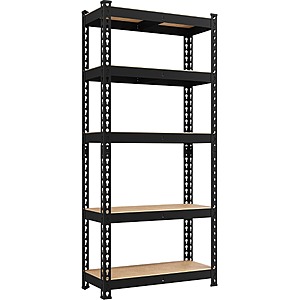 28" W x 12" D x 60" H Yaheetech 5-Tier Heavy Duty Storage (Black) $35.61 + Free Shipping