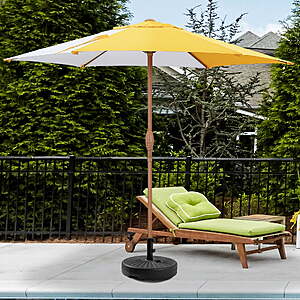 Ainfox 7.5' Beach Round Patio Umbrella (Yellow/White/No Tilt) $18.99 + Free Shipping w/ Walmart+ or $35+