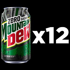 3/$16 AMAZON Mountain Dew Zero Sugar Soda, 12oz Cans (12 Pack)  Must Buy 3
