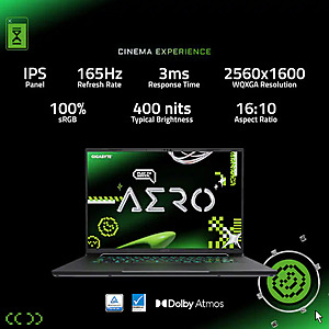 GIGABYTE - AERO X16 - Copilot+ PC - 16" 2560×1600 WQXGA AMD Ryzen Al 7 350 - 1TB SSD - 32GB DDR5 RAM GeForce RTX 5060 - Space Gray $1199