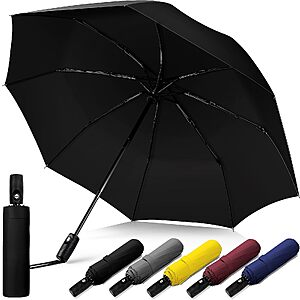 Compact Travel Umbrella for Rain & Sun, 42" Folding Small Umbrella, Black $7.79 AC