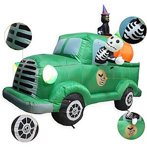 7.5' Halloween Inflatable Ghost Green Car Yard Decoration w/ LED Lights $39.99 + Free Shipping