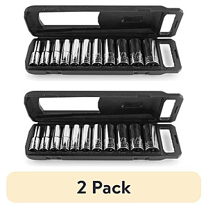 2-Pack HART 11-Piece 1/2" Drive Deep SAE Socket Set w/ Storage Case $24.88 + Free Shipping w/ Walmart+ or on $35+