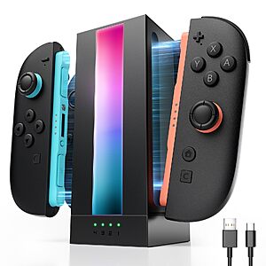 JSAUX EnergyFlow JoyCon Charging Dock for Switch 2, 4-Port $12.99