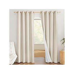 Woot! App: $11.99 | 2-Panel 52"x84" Nicetown 100% Blackout Linen Curtains w/ Grommet at Woot!