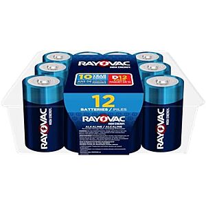[YMMV, SnS, AC] $4.39 | 12-Count Rayovac D Batteries at Amazon (36.6￠ each)
