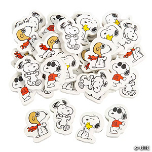3/4" Bulk 144 Pc. Mini Peanuts® Snoopy & Woodstock Rubber Erasers $7.98