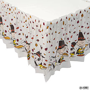 Peanuts® Charlie Brown & Snoopy Thanksgiving Pleated Plastic Table Skirt $5.87