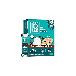 IQBAR Clean Plant Protein Bars, 24-Count - Keto, Vegan, High Fiber, Gluten & Dairy Free $31.99