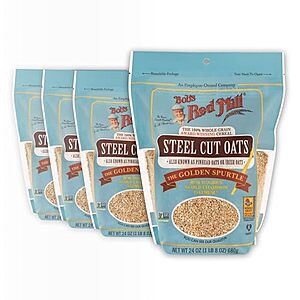 [SnS] $10.10* | 4-Pk 24-Oz Bob's Red Mill Steel Cut Oats at Amazon ($2.52 each)