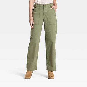 Universal Thread Women's Mid-Rise Straight Leg Relaxed Fit Cargo Pants (Various) $16 + FS