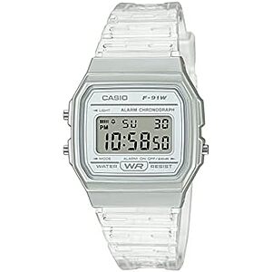 [AC] $23.96* | Casio F91W Series Women's Digital Watch w/ Clear Strap at Amazon
